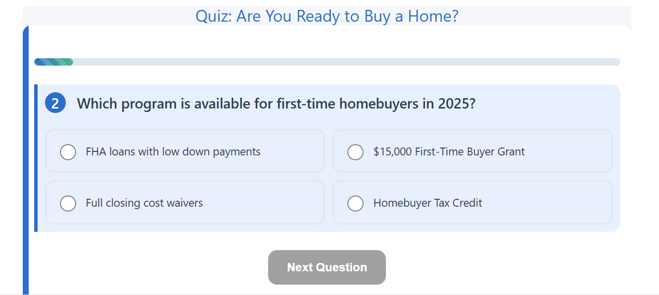 Quiz: Are You Ready to Buy a Home in 2025? (without account)
